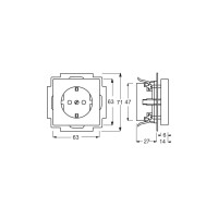 Busch-Jaeger Steckdose 1f elf-ws glz future linear UP IP20 ZP elfenbein-weiß horiz/vert 20EUC-82