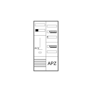 ABN Komplettschrank AP/UP 1Z 1st&ouml; 2Feld IP43 SS_5p mit Sammelschiene 5p S27ZB110V2D