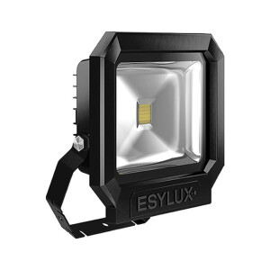 Esylux LED-Strahler 30W OFL/AFL SUN 3000K A+ sw 1LED 2400lm IP65 mt Konv breitstrahlend OFLSUNLED30W3KSCHWARZ