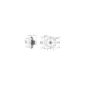 MAICO Axial-Wandventilator &Oslash;300mm 230V 1425Upm 1850cbm/h Be-/Entl&uuml;ftung IP55 60&deg;C 50Hz EZQ30/4B