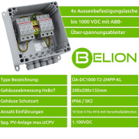 Belion PV Überspannungsschutz im Gehäuse 1000V DC, T2, 2MPP, Klemmmanschluss