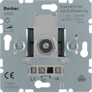 Berker Dimmer Dreh/Druckkn LIGHT CONTROL ohmsch 100-1000W UP