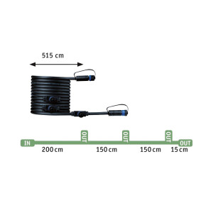 PAULMANN LED-Wegeleuchte 6,6W Plug&amp;Shine IP65 Kst 3000K 3LEDs 240lm anth Kst_tr