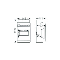 Hensel Automatengehäuse AP 1x6TE Kst IP65 REG 146x238x111mm ET93mm geschl KV9106