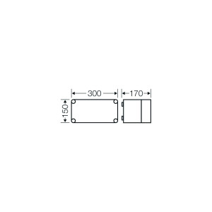 Hensel Wandgeh&auml;use Kst IP65 B300xH150xT170mm ET146mm transp RAL7035 MI0100