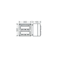 Hensel Automatengehäuse AP 2x12TE Kst IP65 REG 300x300x185mm ET93mm geschl MI1222