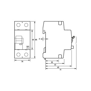 Doepke FI-Schutzschalter A 2p 253V 16A 0,03A 2TE REG...